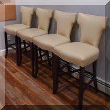 F25. Set of 4 leatherette bar stools. Seat height 29”h 